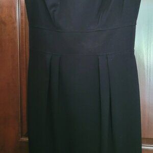 Calvin Klein casual black dress has round neckline with tucks  misses size 4
